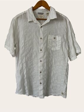 Weatherproof White Short-Sleeve Button-Down Casual Shirt
